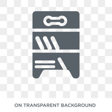 Raf simgesi. Mobilya ve ev koleksiyonundan raf tasarım konsepti. Saydam arka planda basit eleman vektör çizimi.