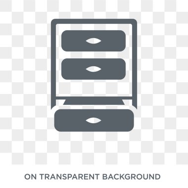 Çekmeceler simgesi. Çekmeceler mobilya ve ev koleksiyonu kavram tasarlayın. Basit öğe vektör çizim şeffaf arka plan üzerinde.