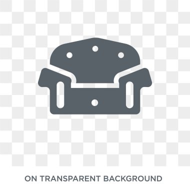 Simge kanepe. Kanepe tasarım konsepti mobilya ve ev koleksiyonu. Basit öğe vektör çizim şeffaf arka plan üzerinde.