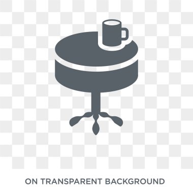 Sehpa simgesi. Sehpa tasarım konsepti mobilya ve ev koleksiyonu. Basit öğe vektör çizim şeffaf arka plan üzerinde.