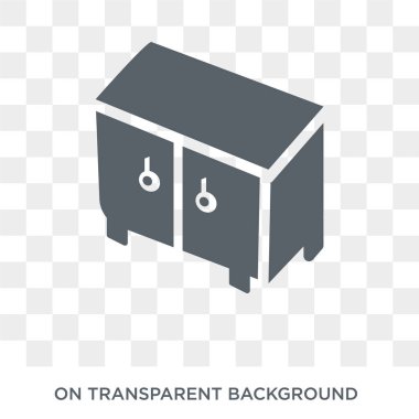 Çekmeceli simgesi. Çekmeceli tasarım konsepti mobilya ve ev koleksiyonu. Basit öğe vektör çizim şeffaf arka plan üzerinde.
