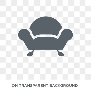 Koltuk simge. Koltuk tasarım konsepti mobilya ve ev koleksiyonu. Basit öğe vektör çizim şeffaf arka plan üzerinde.