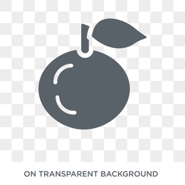 Mandalina simgesi. Meyve ve sebze koleksiyonundan mandalina tasarım konsepti. Basit öğe vektör çizim şeffaf arka plan üzerinde.