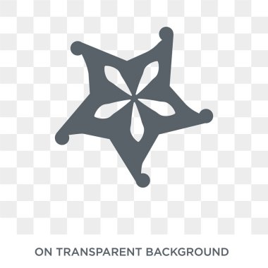 Yıldız meyve simgesi. Meyve ve sebze koleksiyonundan yıldız meyve tasarım konsepti. Saydam arka planda basit eleman vektör çizimi.