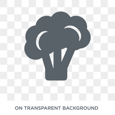 Brokoli simgesi. Brokoli tasarım konsepti meyve ve sebze koleksiyonundan. Basit öğe vektör çizim şeffaf arka plan üzerinde.