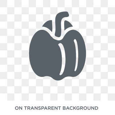 Dolmalık biber simgesi. Dolmalık biber tasarım konsepti meyve ve sebze koleksiyonundan. Basit öğe vektör çizim şeffaf arka plan üzerinde.
