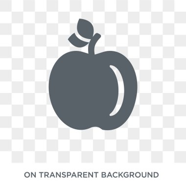 Elma simgesi. Apple tasarım konsepti meyve ve sebze koleksiyonundan. Basit öğe vektör çizim şeffaf arka plan üzerinde.