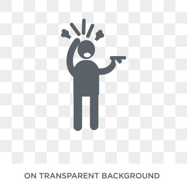 kaba insan simgesi. Duygular koleksiyonundan şeffaf arka plan üzerinde Trendy düz vektör kaba insan simgesi. Web ve mobil cihazlar için yüksek kaliteli dolu kaba insan sembolü kullanımı