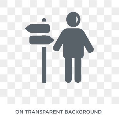 lost human icon. Trendy flat vector lost human icon on transparent background from Feelings collection. High quality filled lost human symbol use for web and mobile