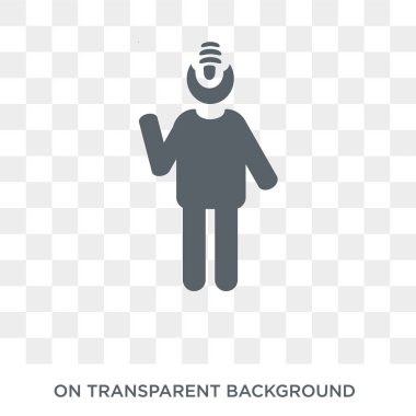 eksik insan kutsal kişilerin resmi. Trendy düz vektör duygular koleksiyonundan şeffaf arka plan üzerinde eksik insan simgesi. Yüksek kaliteli web ve mobil için eksik insan simge kullanımı dolu