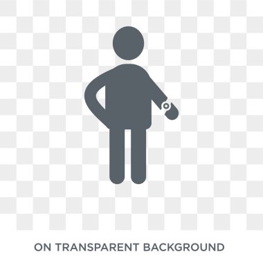 sabırsız insan simgesi. Duygular koleksiyonundan şeffaf arka plan trendy düz vektör sabırsız insan simgesi. Web ve mobil cihazlar için yüksek kalite dolu sabırsız insan sembolü kullanımı