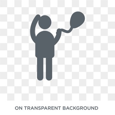 umutlu insan simgesi. Duygular koleksiyonundan şeffaf arka plan trendy düz vektör umutlu insan simgesi. Web ve mobil için yüksek kaliteli dolu umutlu insan sembolü kullanımı