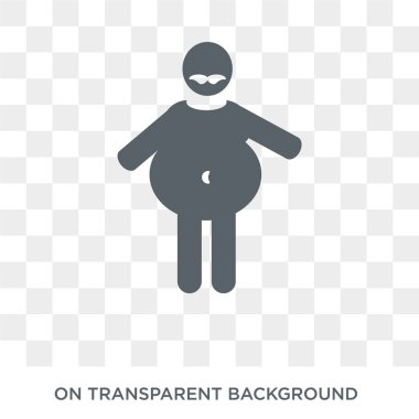 şişman insan simgesi. Duygular koleksiyonundan şeffaf arka plan trendy düz vektör yağ insan simgesi. Web ve mobil için yüksek kaliteli dolu yağ insan sembolü kullanımı