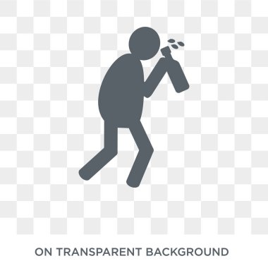 sarhoş insan simgesi. Duygular koleksiyonundan şeffaf arka plan trendy düz vektör sarhoş insan simgesi. Web ve mobil için yüksek kaliteli dolu sarhoş insan sembolü kullanımı