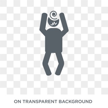 çılgın insan simgesi. Duygular koleksiyonundan şeffaf arka plan trendy düz vektör deli insan simgesi. Web ve mobil için yüksek kaliteli doldurulmuş çılgın insan sembolü kullanımı