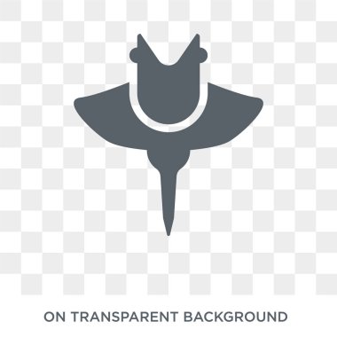 Stingray simgesi. Hayvanlar koleksiyonundan şeffaf arka plan trendy düz vektör Stingray simgesi. Stingray simge kullanımı web ve mobil için yüksek kaliteli dolu