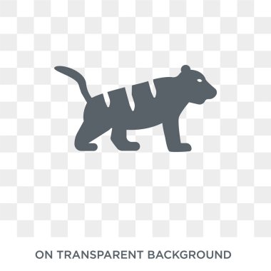 Sibirya kaplanı simgesi. Hayvanlar koleksiyonundan şeffaf arka plan trendy düz vektör Siberian tiger simgesi. Yüksek kaliteli Sibirya kaplanı simge kullanımı web ve mobil için dolu