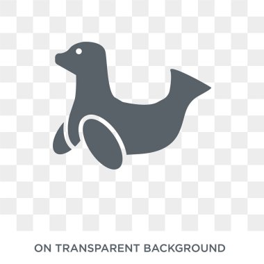 Deniz aslanı simgesi. Trendy düz vektör hayvanlar koleksiyonundan şeffaf arka plan üstünde kutsal kişilerin resmi deniz aslanı. Yüksek kaliteli dolu deniz aslanı simge kullanımı için web ve hareket eden