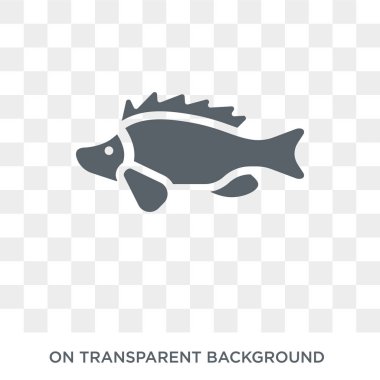 Levrek simgesi. Trendy düz vektör hayvanlar koleksiyonundan şeffaf arka plan üstünde kutsal kişilerin resmi levrek. Levrek simge kullanımı web ve mobil için yüksek kaliteli dolu