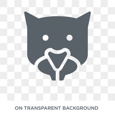 Vizon simgesi. Hayvanlar koleksiyonundan şeffaf arka plan trendy düz vektör vizon simgesi. Yüksek kaliteli vizon simge kullanımı web ve mobil için dolu