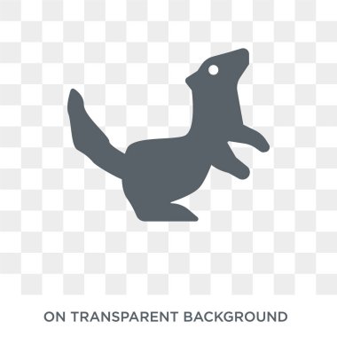 Ermin simgesi. Trendy düz vektör hayvanlar koleksiyonundan şeffaf arka plan üstünde kutsal kişilerin resmi Ermine. Ermin simge kullanımı web ve mobil için yüksek kaliteli dolu