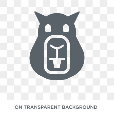 Capibara simgesi. Trendy düz vektör hayvanlar koleksiyonundan şeffaf arka plan üstünde kutsal kişilerin resmi Capibara. Capibara simge kullanımı web ve mobil için yüksek kaliteli dolu