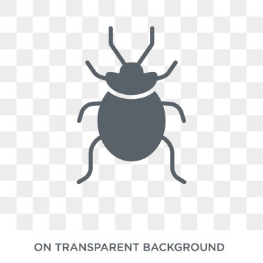 Tahtakurusu simgesi. Trendy düz vektör hayvanlar koleksiyonundan şeffaf arka plan üstünde kutsal kişilerin resmi tahtakurusu. Tahtakurusu simge kullanımı web ve mobil için yüksek kaliteli dolu