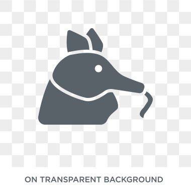 Karınca yiyen simgesi. Trendy düz vektör karınca yiyen hayvanlar koleksiyonundan şeffaf arka plan simgesi. Karınca yiyen simge kullanımı web ve mobil için yüksek kaliteli dolu