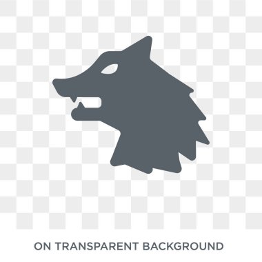 Kurt adam simgesi. Trendy düz vektör masal koleksiyonundan şeffaf arka plan üstünde kutsal kişilerin resmi kurt adam. Kurt adam simge kullanımı web ve mobil için yüksek kaliteli dolu