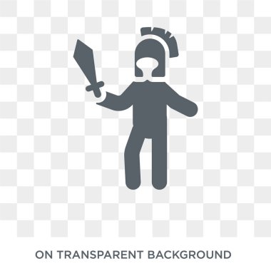 Savaşçı simgesi. Trendy düz vektör masal koleksiyonundan şeffaf arka plan üstünde kutsal kişilerin resmi savaşçı. Yüksek kaliteli web ve mobil için savaşçı sembolü kullanın dolu