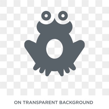 kurbağa simgesi. Trendy düz vektör masal koleksiyonundan şeffaf arka plan üstünde kutsal kişilerin resmi kurbağa. Yüksek kaliteli dolu kurbağa simge kullanımı için web ve hareket eden