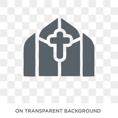 Vitray simgesi. Peri masalı koleksiyonundan şeffaf arka plan trendy düz vektör vitray simgesi. Yüksek kaliteli dolu vitray simge kullanımı için web ve hareket eden