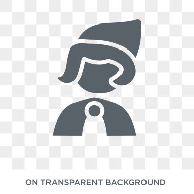 Küçük kırmızı başlıklı kız simgesi. Trendy düz vektör masal koleksiyonundan şeffaf arka plan üstünde küçük kırmızı başlıklı hood kutsal kişilerin resmi. Yüksek kaliteli dolu küçük kırmızı başlık simge kullanımı web için sürme ve