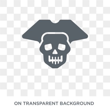 Jolly roger simgesi. Trendy düz vektör masal koleksiyonundan şeffaf arka plan üstünde kutsal kişilerin resmi Jolly roger. Jolly roger simge kullanımı web ve mobil için yüksek kaliteli dolu