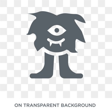 Tepegöz'ün simgesi. Peri masalı koleksiyonundan şeffaf arka plan trendy düz vektör Tepegöz'ün simgesi. Tepegöz'ü simge kullanımı web ve mobil için yüksek kaliteli dolu