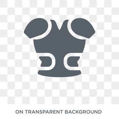 Zırh simgesi. Peri masalı koleksiyonundan şeffaf arka plan trendy düz vektör zırh simgesi. Zırh simge kullanımı web ve mobil için yüksek kaliteli dolu