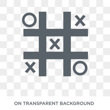 Tic tac toe simgesi. Tic tac toe tasarım konsepti eğlence koleksiyonundan. Basit öğe vektör çizim şeffaf arka plan üzerinde.