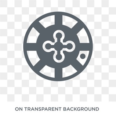 Rulet simgesi. Rulet tasarım konsepti eğlence koleksiyonundan. Basit öğe vektör çizim şeffaf arka plan üzerinde.