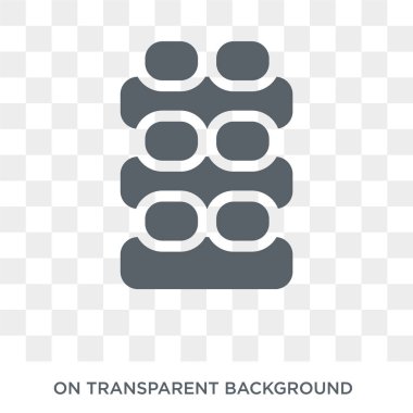 Jenga simgesi. Jenga tasarım konsepti Arcade koleksiyonundan. Basit öğe vektör çizim şeffaf arka plan üzerinde.