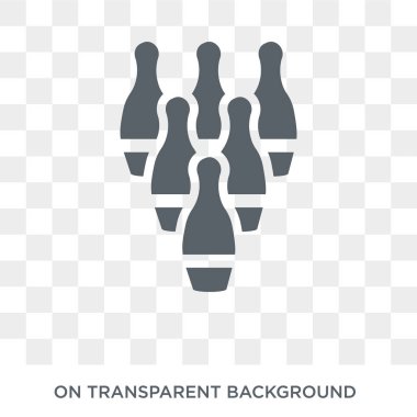 Bowling pins icon. Bowling pins design concept from Arcade collection. Simple element vector illustration on transparent background.