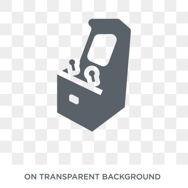 Arcade makinesi simgesi. Arcade makinesi tasarım konsepti eğlence koleksiyonundan. Basit öğe vektör çizim şeffaf arka plan üzerinde.