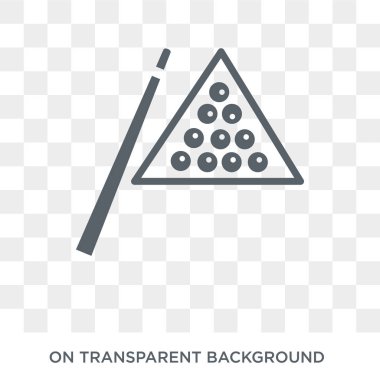 Bilardo simgesi. Bilardo tasarım konsepti eğlence koleksiyonundan. Basit öğe vektör çizim şeffaf arka plan üzerinde.