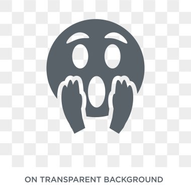 Diye bağıran emoji simgesi. Emoji tasarım konsepti Emoji koleksiyonundan bağırıyor. Basit öğe vektör çizim şeffaf arka plan üzerinde.