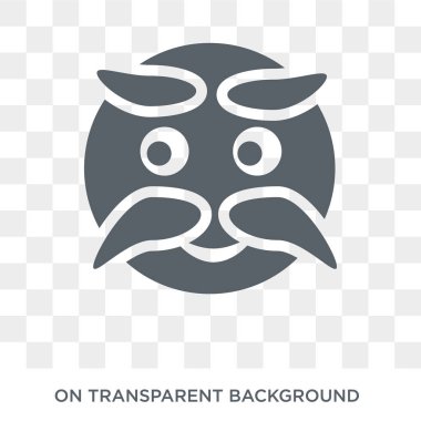 Garip emoji simgesi. Garip emoji tasarım konsepti Emoji koleksiyonundan. Basit öğe vektör çizim şeffaf arka plan üzerinde.