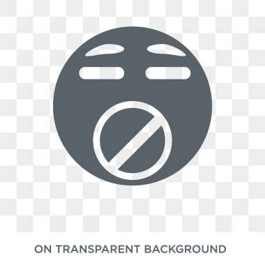 Sessiz emoji simgesi. Sessiz emoji tasarım konsepti Emoji koleksiyonundan. Basit öğe vektör çizim şeffaf arka plan üzerinde.