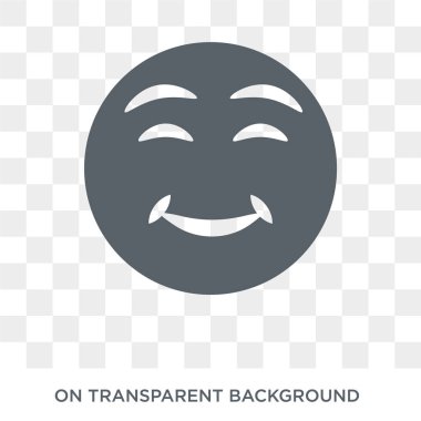 Gülümseme emoji simgesi. Emoji tasarım konsepti Emoji koleksiyonundan gülümse. Basit öğe vektör çizim şeffaf arka plan üzerinde.