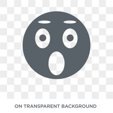 Şok emoji simgesi. Şok emoji tasarım konsepti Emoji koleksiyonundan. Basit öğe vektör çizim şeffaf arka plan üzerinde.