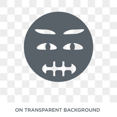 Gergin emoji simgesi. Gergin emoji tasarım konsepti Emoji koleksiyonundan. Basit öğe vektör çizim şeffaf arka plan üzerinde.