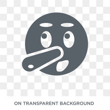 Yalancı emoji simgesi. Yalancı emoji tasarım konsepti Emoji koleksiyonundan. Basit öğe vektör çizim şeffaf arka plan üzerinde.