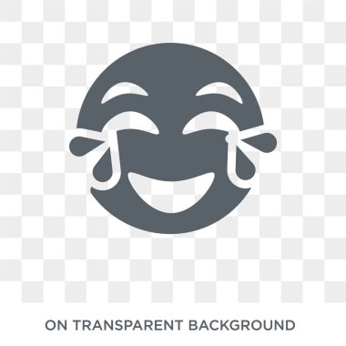 Gülmek emoji simgesi. Emoji tasarım konsepti Emoji koleksiyonundan gülmek. Basit öğe vektör çizim şeffaf arka plan üzerinde.